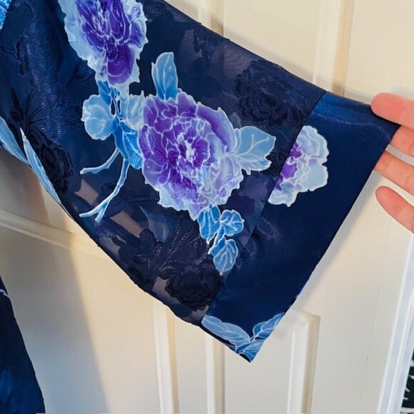 Vintage California Dynasty Satin Pajamas & Robe Floral Lingerie Set Medium - Picture 5 of 13